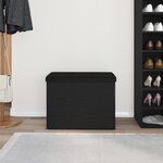 Banc de rangement vidaXL en chêne noir 60x40x45 cm en bois d'ingénierie