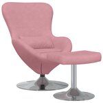 Fauteuil œuf vidaXL avec repose-pieds en velours rose