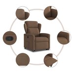 vidaXL Fauteuil inclinable Marron Tissu