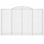 vidaXL Paniers à gabions arqués 11 Pièces 300x50x180/200 cm fer galvanisé