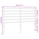 vidaXL Tête de lit métal noir 140 cm