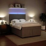 vidaXL Sommier à lattes de lit et matelas Gris clair 140x200cm Velours