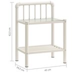 vidaXL Tables de chevet 2 Pièces Blanc et transparent Métal et verre