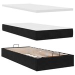 vidaXL Cadre de lit ottoman avec matelas noir 90x200 cm velours
