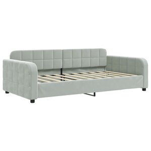 vidaXL Lit de jour gris clair 100x190 cm velours
