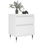 vidaXL Table de chevet Blanc 40x35x50 cm Bois d’ingénierie