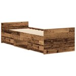 vidaXL Cadre de lit sans matelas vieux bois 100x200 cm bois ingénierie