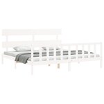 vidaXL Cadre de lit sans matelas blanc bois massif de pin