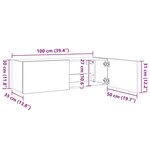 vidaXL Meuble TV mural avec lumières LED chêne sonoma 100x35x31 cm