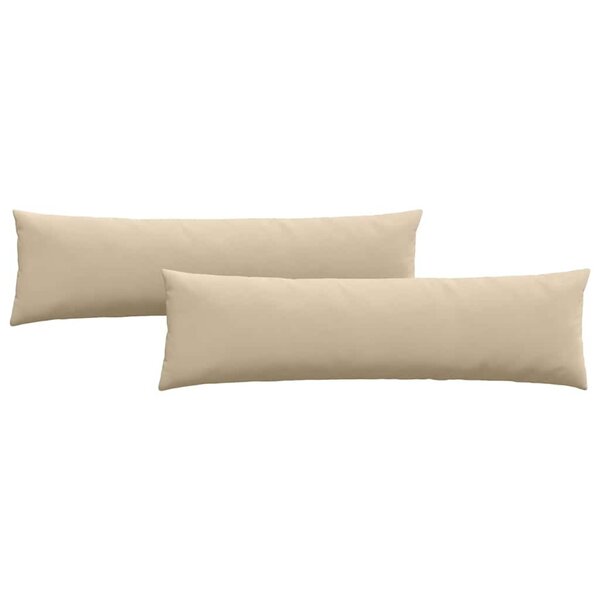vidaXL Coussins de canapé 2 Pièces Crème 145 x 40 cm tissu
