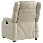 vidaXL Fauteuil de massage inclinable électrique crème similicuir