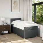 vidaXL Sommier à lattes de lit et matelas Gris foncé 90x190 cm Tissu