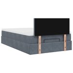 vidaXL Cadre de lit ottoman et matelas gris foncé 120x200 cm velours