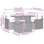 vidaXL Ensemble de canapé de jardin 5 Pièces Gris et bleu marine