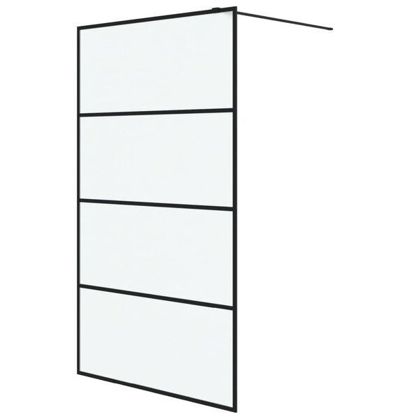 vidaXL Paroi de douche Noir 115x195 cm Verre ESG dépoli