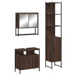 vidaXL Ensemble de meubles de salle de bain 3 Pièces Chêne marron