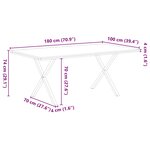 vidaXL Table à manger marron clair bois de chêne massif rectangulaire