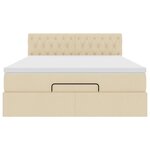 vidaXL Lit ottoman avec matelas et LED crème 140x200 cm tissu