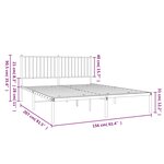 vidaXL Cadre de lit métal sans matelas et tête de lit blanc 150x200 cm