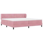 vidaXL Lit à ressorts avec tête de lit Rose 200 x 200 cm Velours