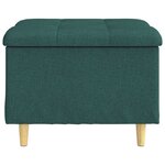 vidaXL Pouf de rangement avec coussin Vert foncé 60 x 60 x 45 cm tissu