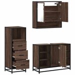 vidaXL Ensemble de meubles de salle de bain 3 Pièces Chêne marron