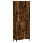 vidaXL Buffet haut Chêne fumé 69 5x34x180 cm Bois d'ingénierie