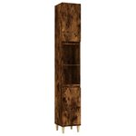vidaXL Armoire de bain chêne fumé 30x30x190 cm bois d'ingénierie
