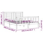 vidaXL Cadre de lit sans matelas 160x200 cm bois massif de pin