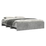 vidaXL Cadre de lit sans matelas gris béton 150x200 cm bois ingénierie