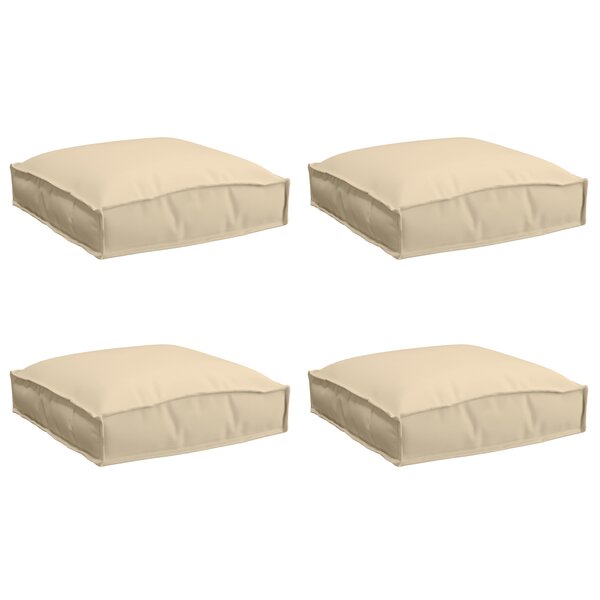 vidaXL Coussins de palette pour siège 4 Pièces Beige 40x40x8 cm Oxford