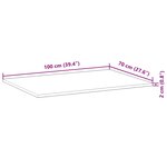 vidaXL Dessus de table rectangulaire 100x70x2 cm bois massif d'acacia
