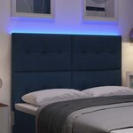 vidaXL Tête de lit LED avec bandes LED Bleu 144 cm tissu