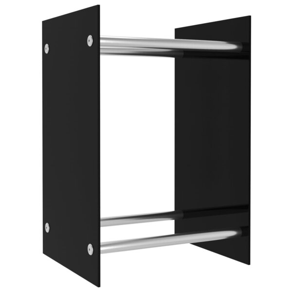 vidaXL Portant de bois de chauffage Noir 40x35x60 cm Verre