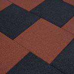vidaXL Carreaux de protection antichoc 6Pièces Caoutchouc 50x50x3cm Rouge