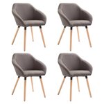 vidaXL Chaises à manger lot de 4 taupe tissu
