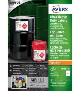B3655-50 - 100 étiquettes ultra-résistantes en polyéthylène étirable 148x210 mm avery