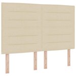 vidaXL Tête de lit LED avec bandes LED Crème 144 cm tissu