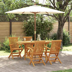 vidaXL Ensemble de salle à manger pour jardin 5 Pièces Marron
