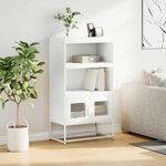 vidaXL Buffet haut blanc 68x39x123 cm acier