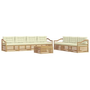 vidaXL Ensemble de canapés d'extérieur 8 pc Blanc et crème Polyester
