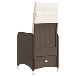 vidaXL Chaises inclinables de jardin lot de 2 et coussins marron rotin