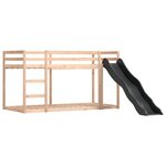 vidaXL Lit superposé sans matelas avec toboggan blanc noir 90x190 cm