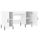 Bureau table poste de travail meuble d'ordinateur informatique étude 140 x 50 x 75 cm bois d'ingénierie blanc 02_0023517