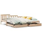 vidaXL Lit de jour avec gigogne et tiroirs sans matelas 90x190 cm