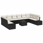 vidaXL Ensemble de canapés de jardin en 10 pièces avec coussins en rotin synthétique marron.