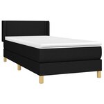 vidaXL Sommier à lattes de lit et matelas Noir 80x200 cm Tissu