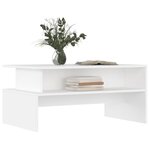 vidaXL Table basse blanc 90x55x42 5 cm bois d'ingénierie