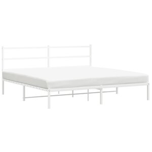 vidaXL Cadre de lit métal sans matelas et tête de lit blanc 200x200 cm