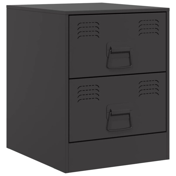 vidaXL Table de chevet noir 34 5x39x44 cm acier